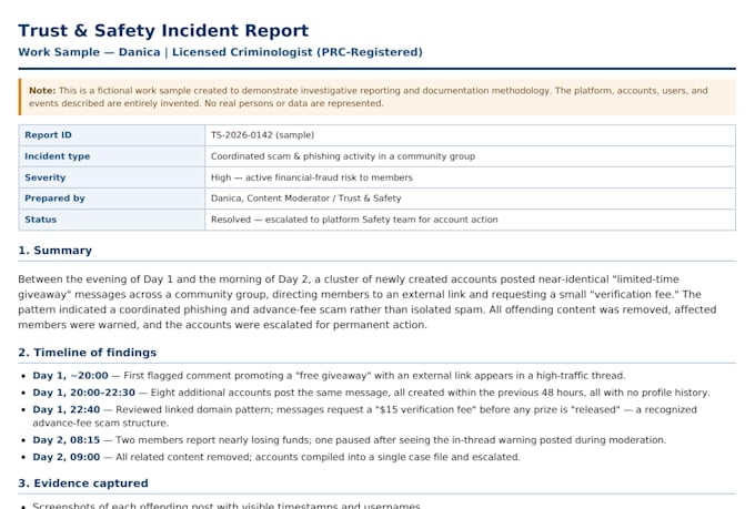 write incident reports, sops, and professional documentation